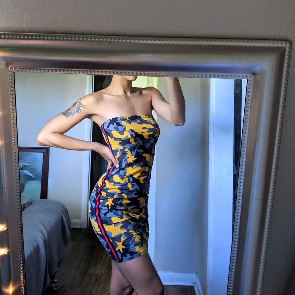 Camouflage Strapless Dress